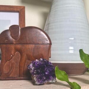 Raw Amethyst Crystal Slab | Natural Purple Quartz Specimen Decor Stone